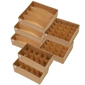 Brand New 7 Pack Foldable Drawer Organizers Dividers Clothing Storage Bras Socks